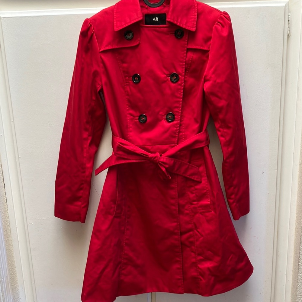 H&M Red Trench Coat